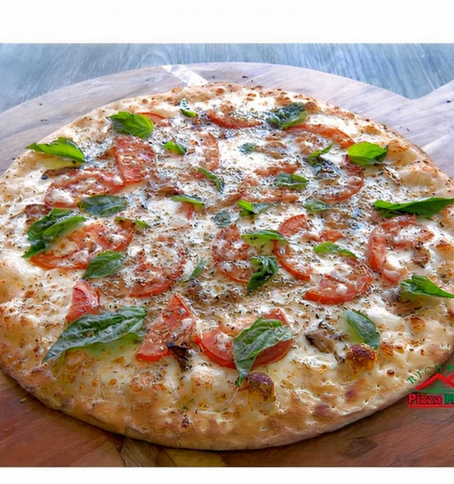 Margherita Deep Dish Pizza.